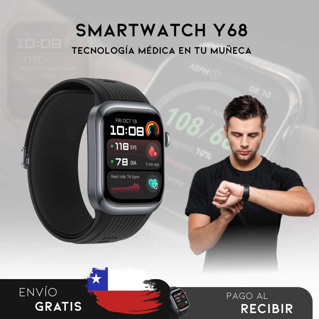 Smartwatch Y68 | Reloj inteligente que cuida de tu salud